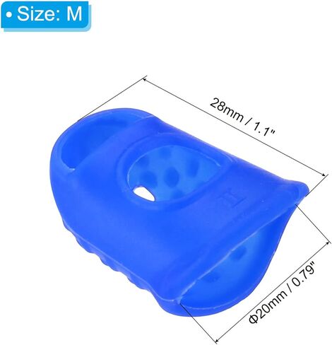 PATIKIL 0.71 Inch Rubber Finger Tips, 40 Pack Silicone Thumb Fingertip Protector Covers Pads Thimble for Guitar Playing Office Counting Sewing, Blue, Clear Small Size in Saudi Arabia