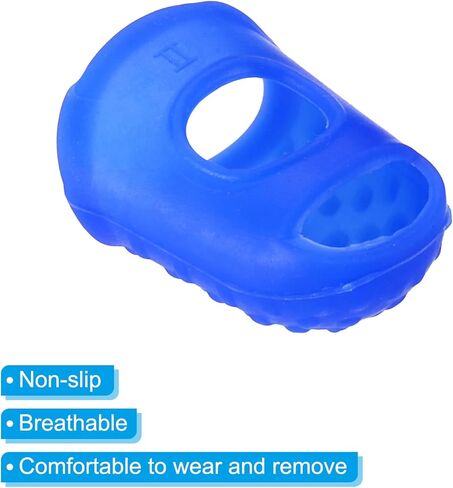 PATIKIL 0.71 Inch Rubber Finger Tips, 40 Pack Silicone Thumb Fingertip Protector Covers Pads Thimble for Guitar Playing Office Counting Sewing, Blue, Clear Small Size in Saudi Arabia