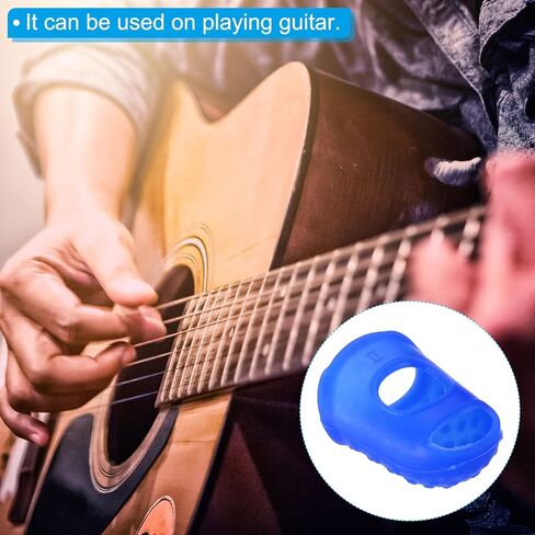 PATIKIL 0.71 Inch Rubber Finger Tips, 40 Pack Silicone Thumb Fingertip Protector Covers Pads Thimble for Guitar Playing Office Counting Sewing, Blue, Clear Small Size in Saudi Arabia