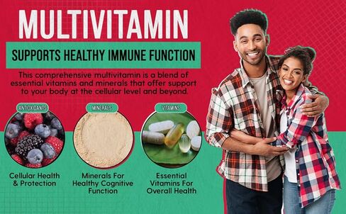 LIVELY VITAMIN CO. Multivitamin - 37 Vitamins Minerals and Extracts - Energy - Memory - Immune Function - Heart- Brain - Focus - Mood - Antioxidants - Dairy Gluten Soy Free - 60 Vegetarian Capsules in Kuwait