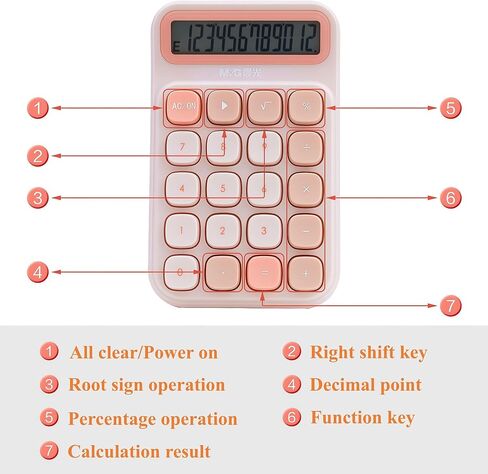 آلة حاسبة مكتبية من إم آند جي مع أزرار ميكانيكية، شاشة LCD كبيرة مكونة من 12 رقمًا، آلة حاسبة كبيرة للأزرار للمكتب والمنزل والمدرسة، قاعدة مضادة للانزلاق، بطارية متضمنة (أخضر) in Kuwait