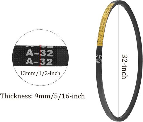 2pcs A-32 Drive V-Belt - [32-inch Inside Circumference] A-Section Rubber Drive Belt Wrapped for Transmission Use in Saudi Arabia