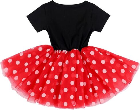 Girls Baby 1st 2nd 3rd Birthday Outfit Mouse Polka Dots Wild ONE Party Ruffle Tulle Dress+Sequins Headband 2PCS Tutu Skirt Costume for Toddler Princess Photo Shoot Clothes Set Ball Hot Pink 3T in Saudi Arabia