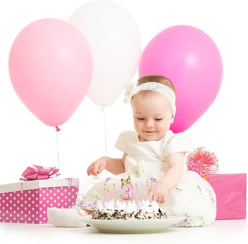 11 قطعة من شموع عيد الميلاد 2 فتاة رقم بينك لتزيين كعكة عيد الميلاد بعمر سنتين مع شموع عيد ميلاد طويلة منقطة بيضاء لمستلزمات تزيين الكيك واعياد الميلاد، نمطين (رقم 2) in Saudi Arabia