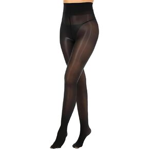 DTWAWA Womens Sexy Shiny Sheer Control Top Footed Tights Silk Stockings, Shimmery High Waist Pantyhose for Spring