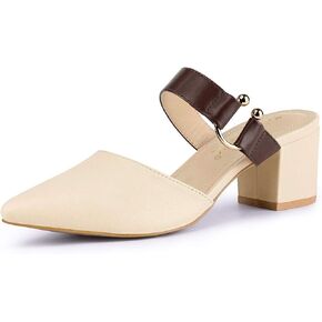 Allegra K Women's Pointed Toe Chunky Heel Dress Mules Pumps in Kuwait