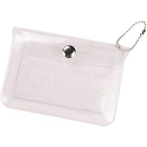 3 Pcs Womens Transparent Card Holder Wallet Small Coin Purse Keychain Mini Change Pouch Credit Card Case Clear