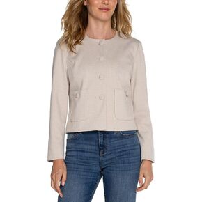 Liverpool Women's Boxy Cropped Yarn Dye Knit Jacket