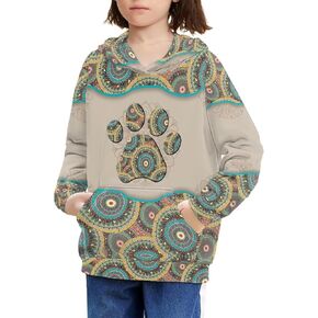 Xhuibop Kids Sweatshirts and Hooded with Pocket Girls Pullover Top Boys Sportwear Hoodies