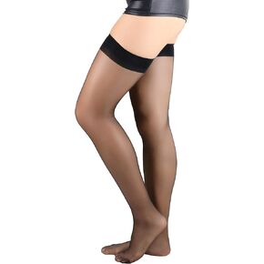 ToBeInStyle Women's Sheer Seamless Nylon Contrasting Backseam Stocking
