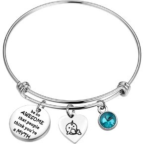 MYOSPARK Narwhal Gift Be So Awesome That People Think You're A Myth Narwhal Bracelet Sea Jewelry Inspirational Gift For Women Girls
