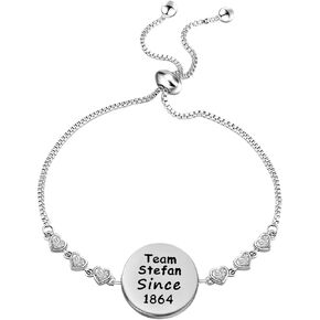 CENWA Team Damon/Stefan/Salvatore Since 1864 Adjustable Bracelet Vampire Fandom Gift Idea