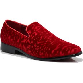 SPK35 Men's Vintage Velvet Flower Designer Dress Loafers Slip On Shoes Classic Tuxedo Dress Shoes