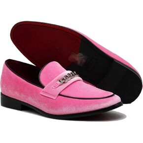 Enzo Romeo Plum05 Men's Dress Loafers Elastic Slip on with Buckle Fashion Shoes