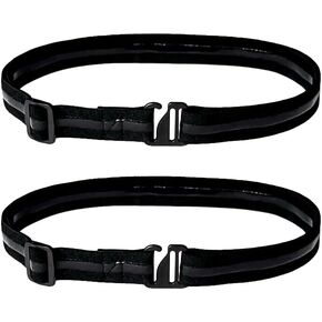 2 Pcs Shirt Stay Belts Keep Shirts Tucked in Belt Non Slip Shirt Belts Elastic Shirt Holder for Neat Look Black