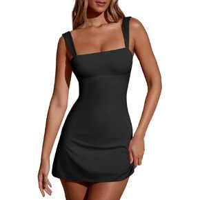 Fisoew Women's Sexy Backless Cocktail Dresses Summer Open Back Bodycon Sleeveless Mini Formal Club Party Dress