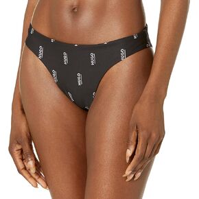 HUGO Women's Standard Allover Logo Cut-Out Bikini Bottom