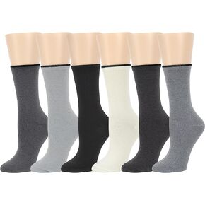 Kenneth Cole Womens 6 Pair Pack Modern Multicolor Assorted Easy Care Crew Socks