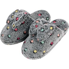 Womens White Hello Dottie Scuff with Bow