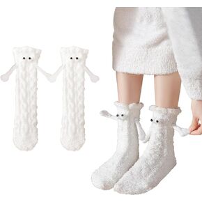 Holding Hands Socks Funny Magnetic Suction 3D Doll Couple Socks,Unisex Couple Socks Birthday Christmas Gifts