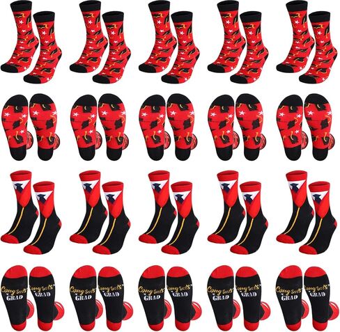 Berlune 20 Pairs Graduation Socks Bulk 2023 Gift Unisex Novelty Congrats Grad Casual Crew Socks Graduation Gifts for Him Her Graduates Classmates and Friends in Saudi Arabia