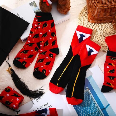 Berlune 20 Pairs Graduation Socks Bulk 2023 Gift Unisex Novelty Congrats Grad Casual Crew Socks Graduation Gifts for Him Her Graduates Classmates and Friends in Saudi Arabia