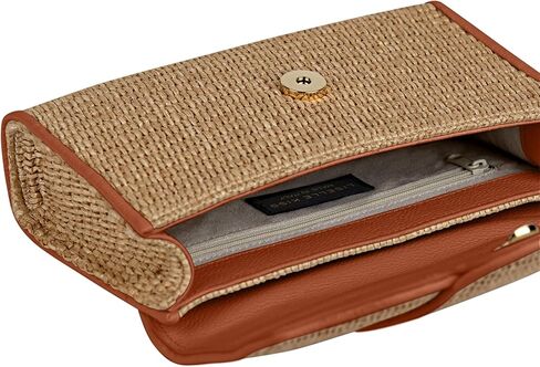 Liselle Kiss Womens Allie Raffia With Leather Trim Clutch Bag Clutch, Crossbody in Kuwait