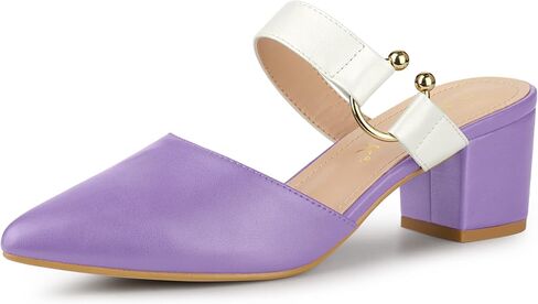 Allegra K Women's Pointed Toe Chunky Heel Dress Mules Pumps in Saudi Arabia