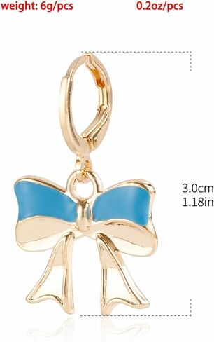 7 أزواج من الأقراط الذهبية على شكل فيونكة للنساء والفتيات مع فيونكة على شكل فيونكة وأقراط هوجيز مطلية بالذهب على شكل فيونكة متدلية على شكل فيونكة مجوهرات الأزياء in Kuwait