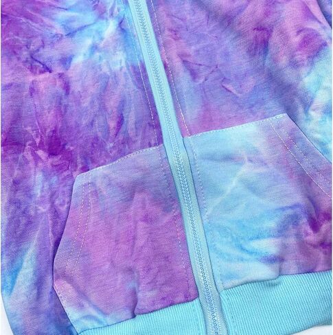 Girls Sweatshirt Cotton Tie Dye Pullover Hoodie Full Zip Unicorn Hoodies 2-6 Years in Saudi Arabia