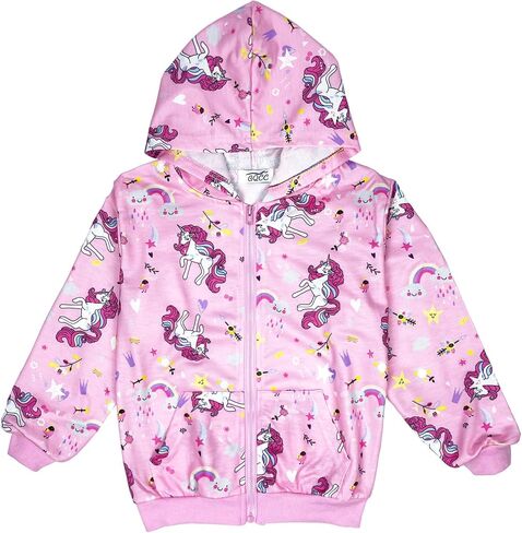 Girls Sweatshirt Cotton Tie Dye Pullover Hoodie Full Zip Unicorn Hoodies 2-6 Years in Saudi Arabia