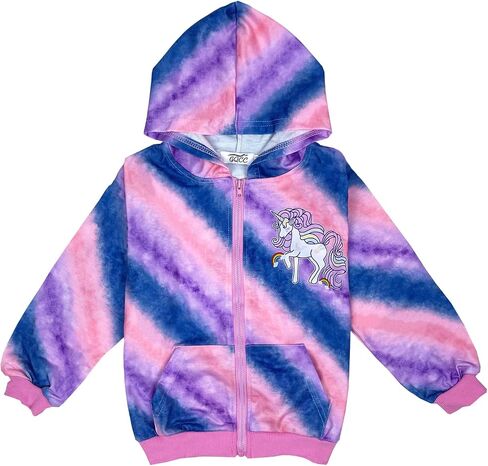 Girls Sweatshirt Cotton Tie Dye Pullover Hoodie Full Zip Unicorn Hoodies 2-6 Years in Saudi Arabia