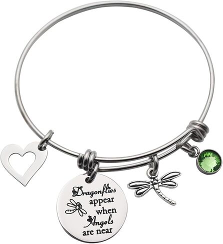 Memorial Gift Dragonflies Appear When Angels are Near Dragonfly Charm Bracelet Keychian Sympathy Jewelry for Her in Saudi Arabia