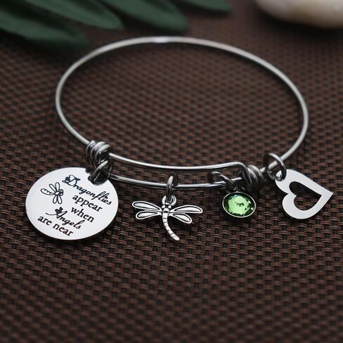Memorial Gift Dragonflies Appear When Angels are Near Dragonfly Charm Bracelet Keychian Sympathy Jewelry for Her in Saudi Arabia