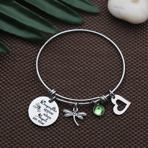 Memorial Gift Dragonflies Appear When Angels are Near Dragonfly Charm Bracelet Keychian Sympathy Jewelry for Her in Saudi Arabia