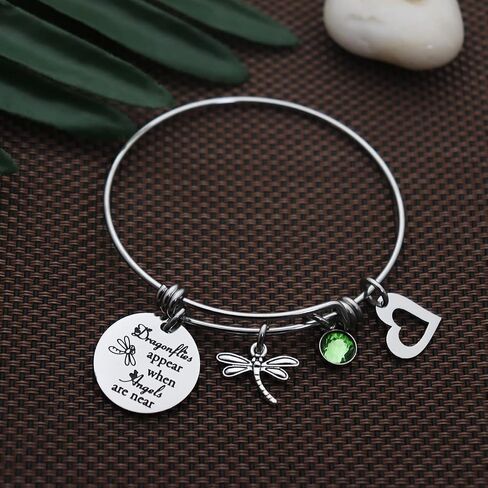 Memorial Gift Dragonflies Appear When Angels are Near Dragonfly Charm Bracelet Keychian Sympathy Jewelry for Her in Saudi Arabia