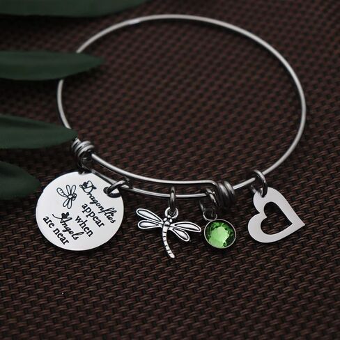Memorial Gift Dragonflies Appear When Angels are Near Dragonfly Charm Bracelet Keychian Sympathy Jewelry for Her in Saudi Arabia