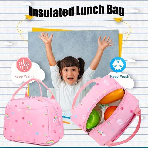 حقيبة ظهر Jumpopack Unicorn للفتيات حقيبة ظهر مدرسية للفتيات الابتدائية مع صندوق غداء حقيبة مدرسية خفيفة الوزن مقاومة للماء حقيبة كتب للأطفال في مرحلة ما قبل المدرسة، قطة وحيد القرن in Saudi Arabia