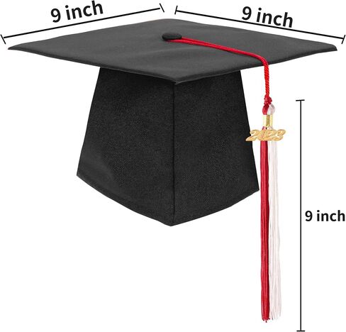 GRADFTY Black Graduation Cap with Tassel 2023/2024 for High School & Bachelor in Saudi Arabia