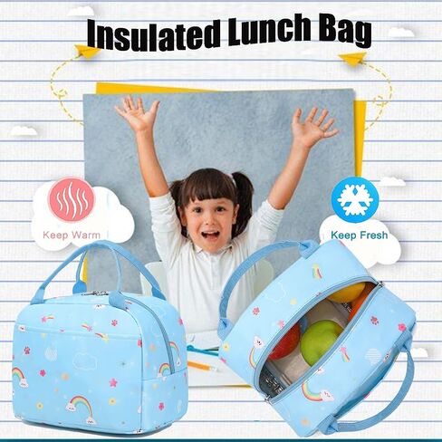 حقيبة ظهر Jumpopack Unicorn للفتيات حقيبة ظهر مدرسية للفتيات الابتدائية مع صندوق غداء حقيبة مدرسية خفيفة الوزن مقاومة للماء حقيبة كتب للأطفال في مرحلة ما قبل المدرسة، قطة وحيد القرن in Saudi Arabia