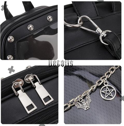 Goth Coffin Women Backpack Halloween Coffin Ita Punk with Inserts Shoulder Bag for Enamel Pins Display(Pins not included) in Kuwait