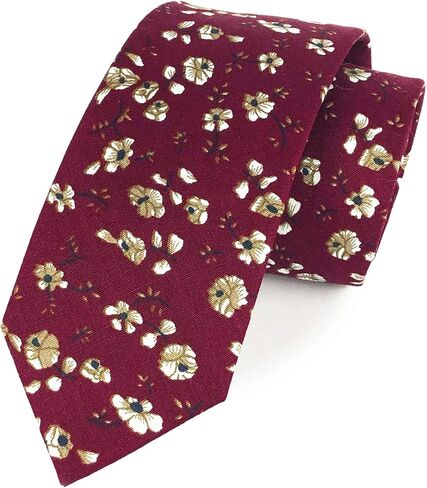 Floral Necktie Men Novelty Ties Peony Floral Printed Skinny Cotton Wedding Ties for Groomsmen in Saudi Arabia