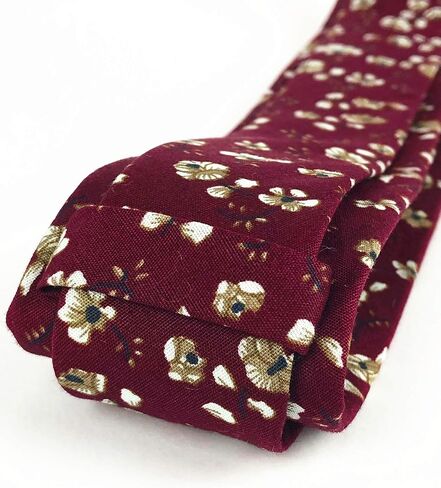 Floral Necktie Men Novelty Ties Peony Floral Printed Skinny Cotton Wedding Ties for Groomsmen in Saudi Arabia