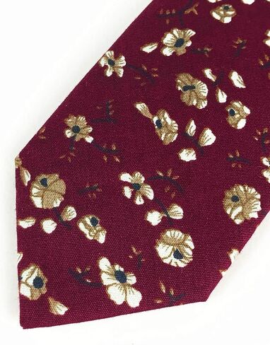 Floral Necktie Men Novelty Ties Peony Floral Printed Skinny Cotton Wedding Ties for Groomsmen in Saudi Arabia