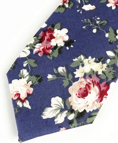 Floral Necktie Men Novelty Ties Peony Floral Printed Skinny Cotton Wedding Ties for Groomsmen in Saudi Arabia
