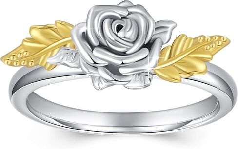 CRWENG Rose Silver Rings for Women 925 Sterling Silver Promise Engagement Ring Birthday Valentines Day Jewelry Gifts for Her Wife Girlfriend in Kuwait