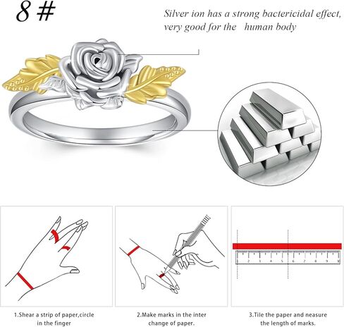 CRWENG Rose Silver Rings for Women 925 Sterling Silver Promise Engagement Ring Birthday Valentines Day Jewelry Gifts for Her Wife Girlfriend in Kuwait