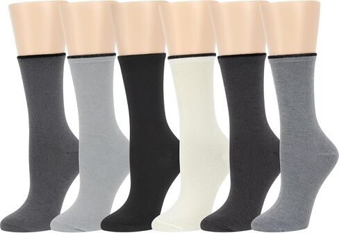 Kenneth Cole Womens 6 Pair Pack Modern Multicolor Assorted Easy Care Crew Socks in Saudi Arabia