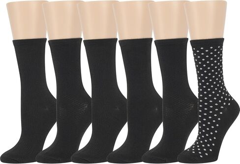 Kenneth Cole Womens 6 Pair Pack Modern Multicolor Assorted Easy Care Crew Socks in Saudi Arabia