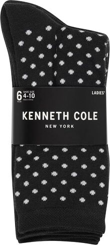 Kenneth Cole Womens 6 Pair Pack Modern Multicolor Assorted Easy Care Crew Socks in Saudi Arabia